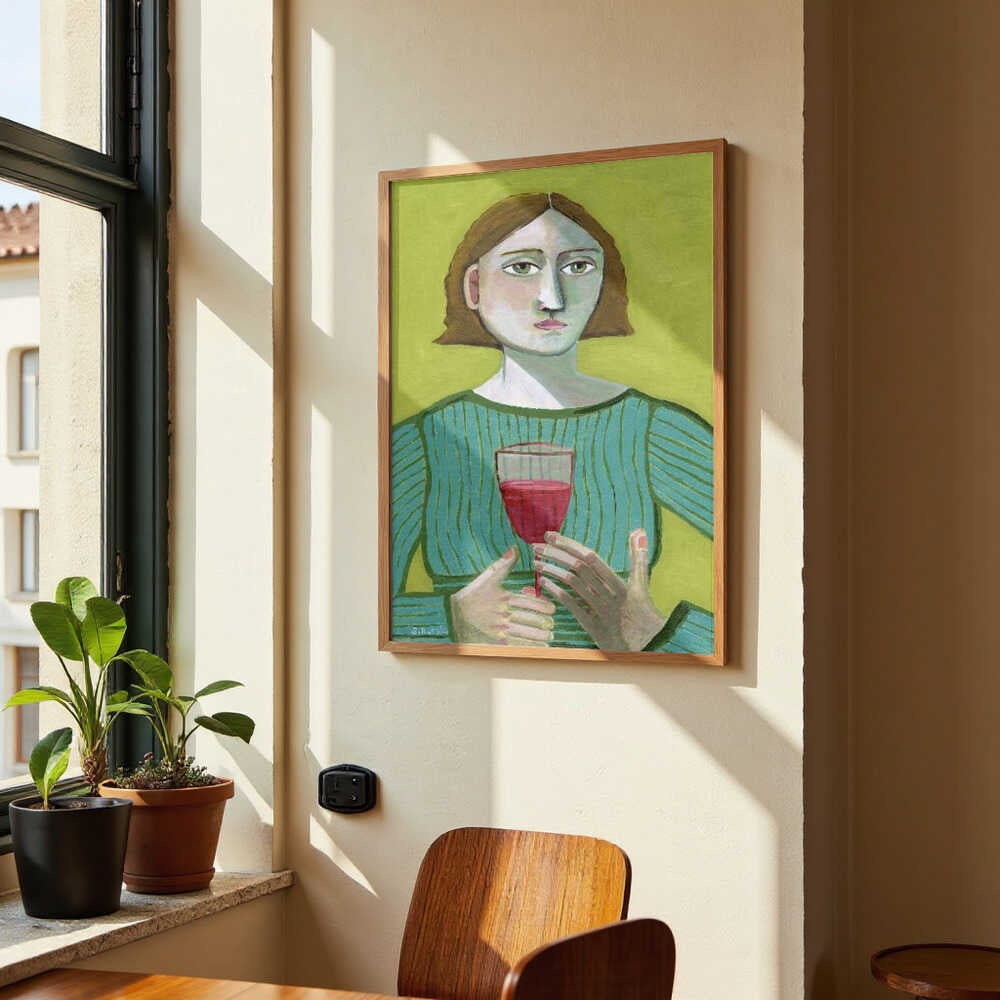 Lady with Red Wine by Sharyn Bursic