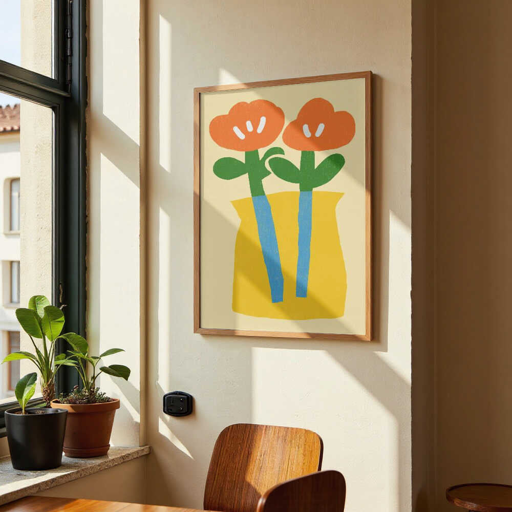 Two Stylized Orange Flowers by Little Dean