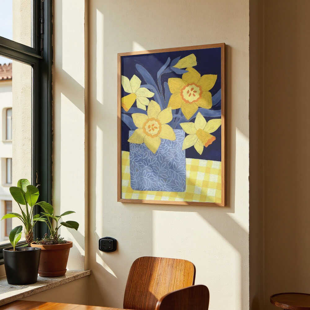 Daffodils With Yellow Gingham by Susan Black