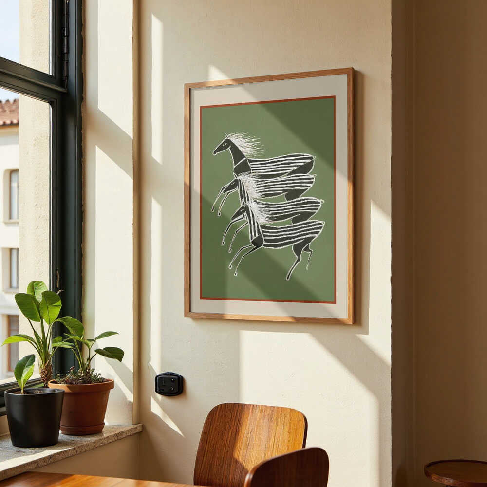 Horses In Stripes by City Art