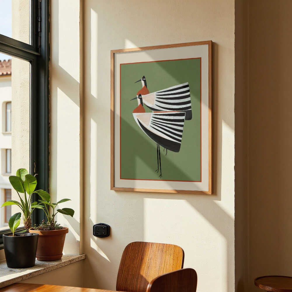 Striped Bird Pair by City Art
