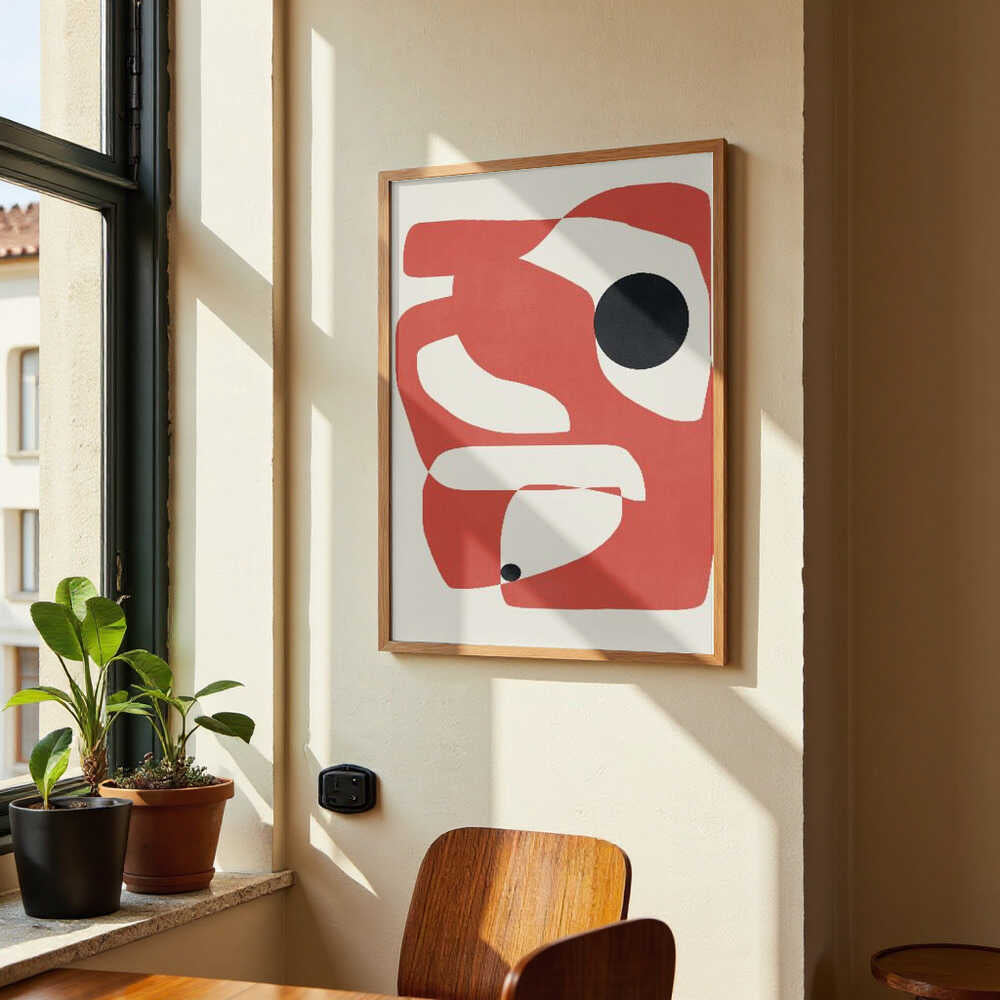 Abstract Geometric Composition -red by Little Dean