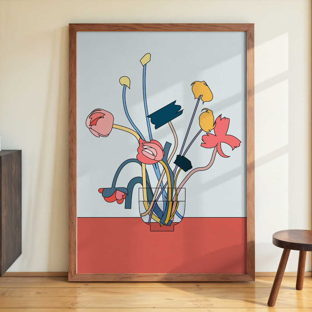 Flowers in a glass vase by NKTN