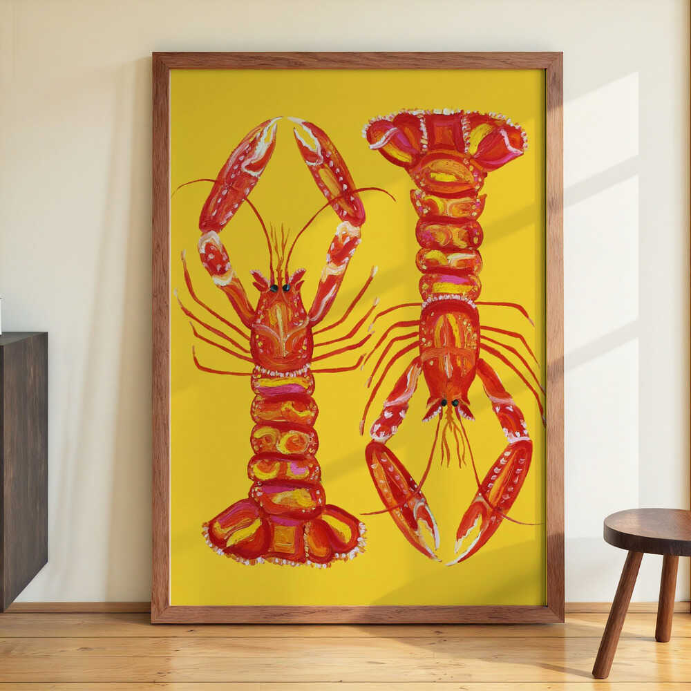 Langoustines On Yellow by Alice Straker