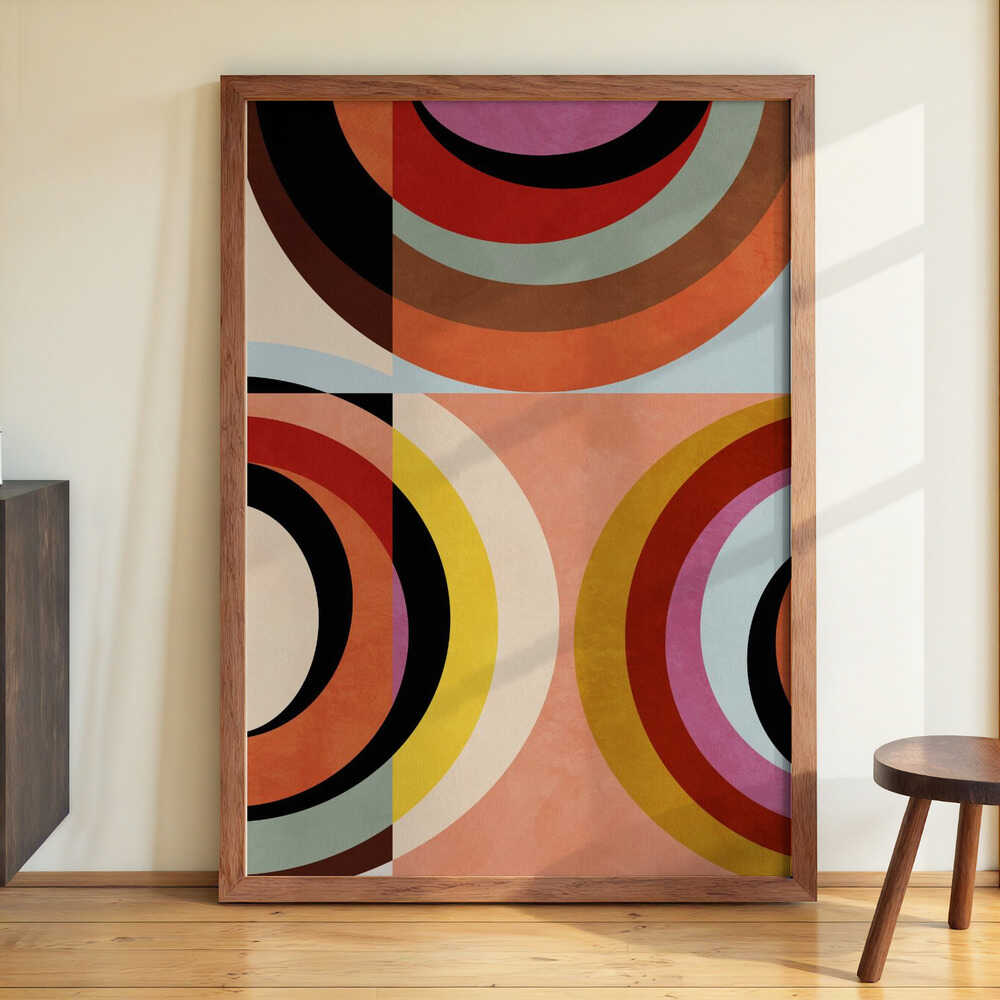 Warm Colors Bauhaus Geometry3 by Ana Rut Bre