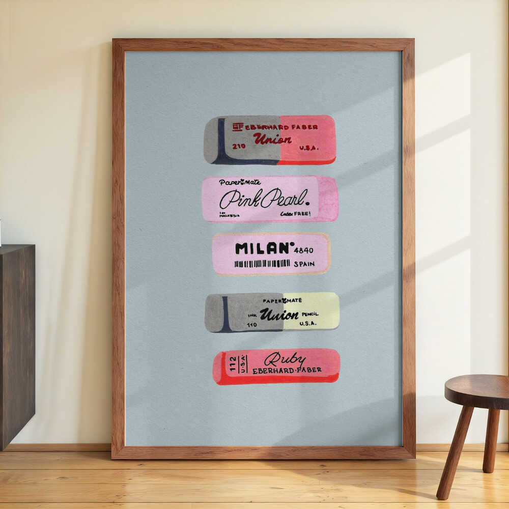 Erasers Art Print by Studio Mandariini