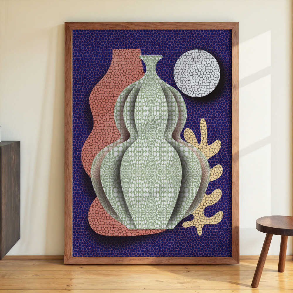 Pop Art Vase und Mond von Little Dean