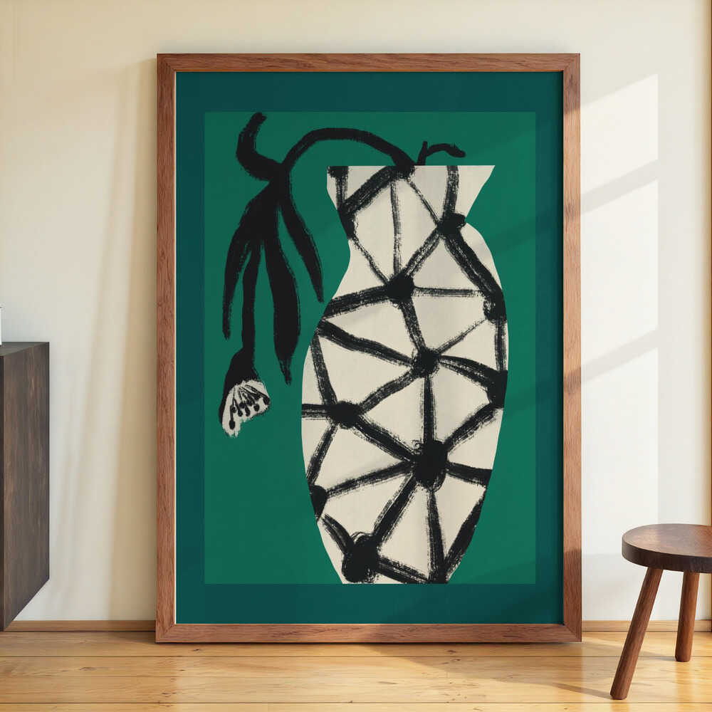 Hexagon Vase In Green by Little Dean