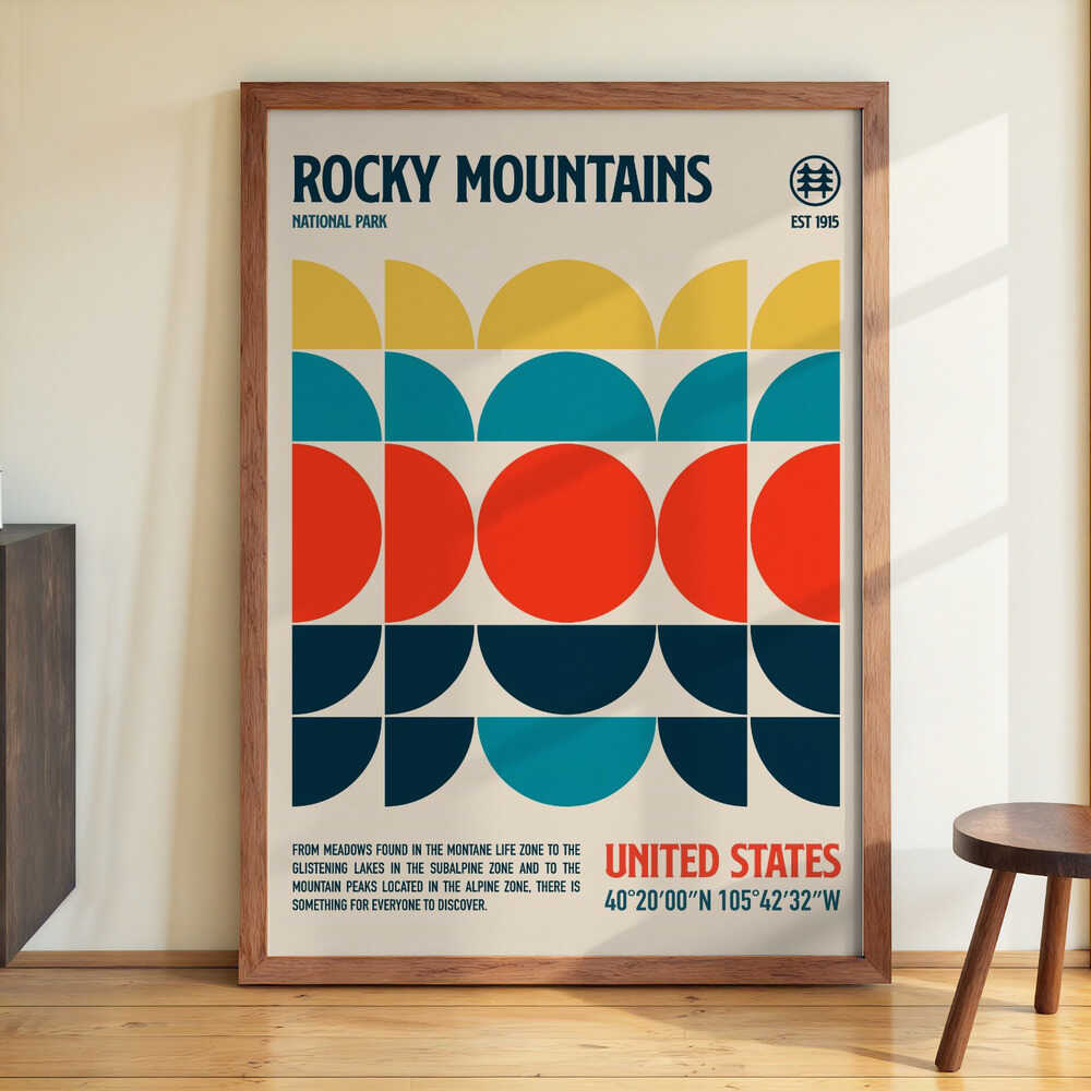 Rocky Mountains National Park Reiseposter von Retrodrome