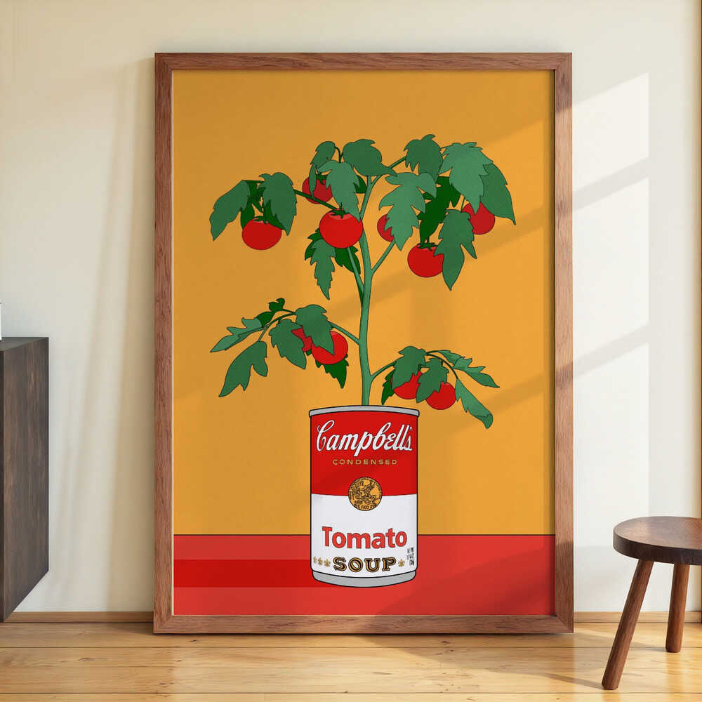 Campbells Soup Tomato Plant Retro Illustration by Retrodrome