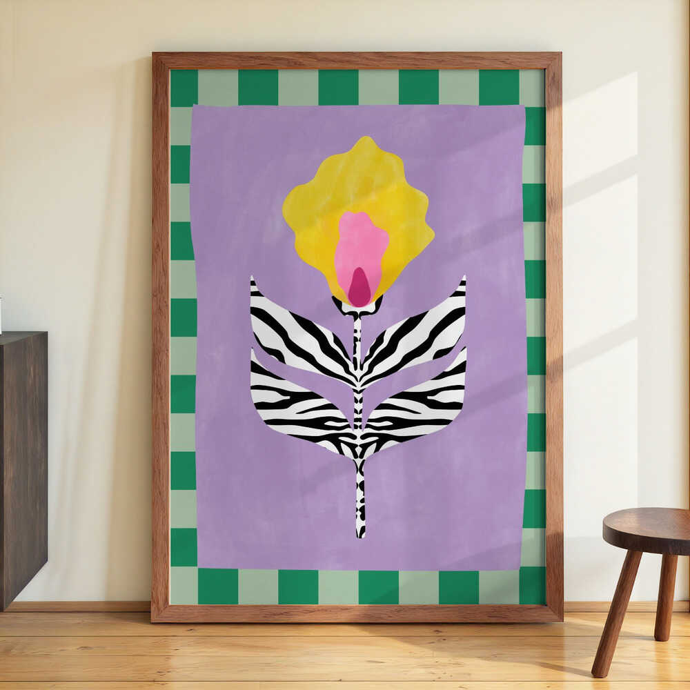 Flower with Zebra Patterned Leaves by Elena Ristova