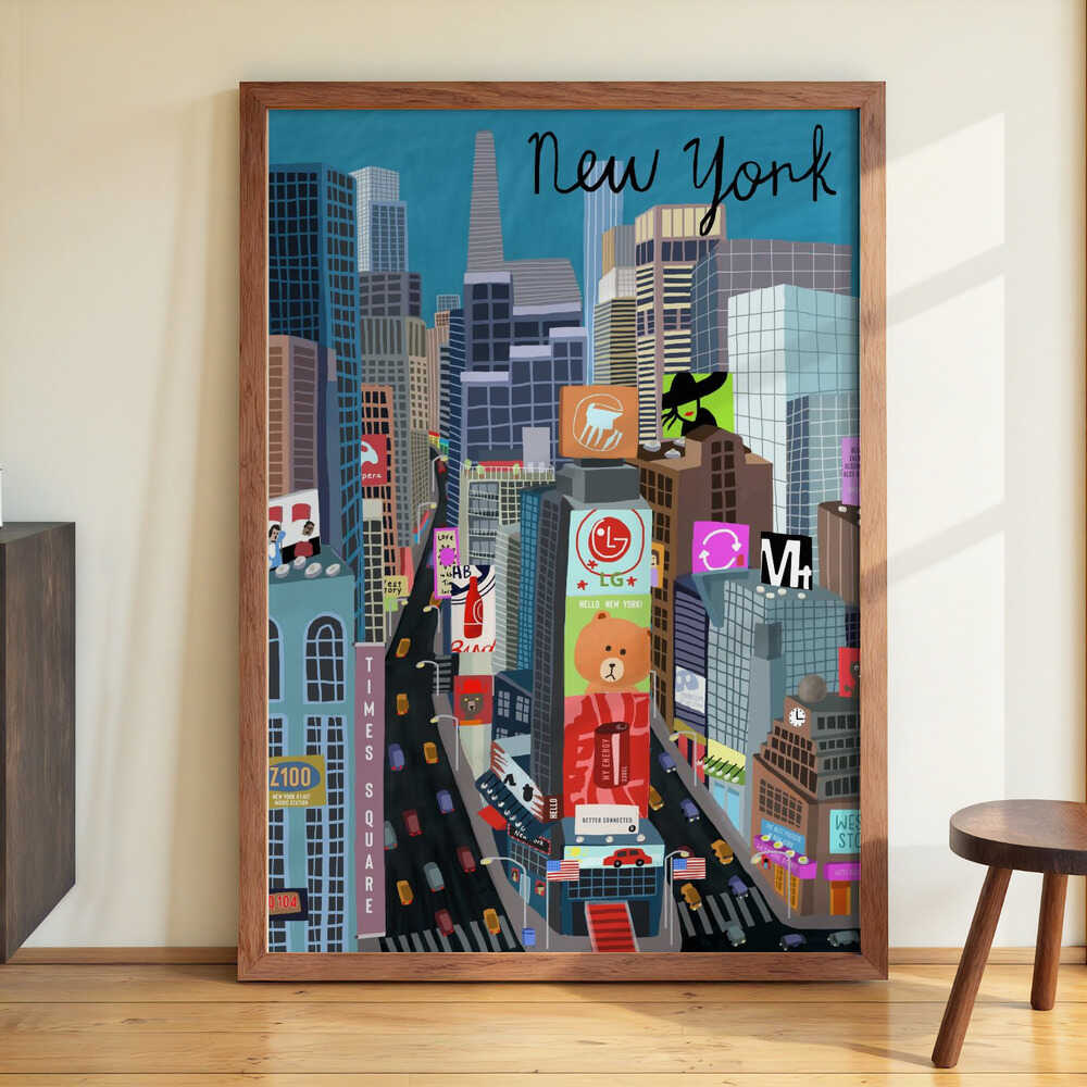 Times Square, New York Illustration by Artist Carla Daly by Carla Daly