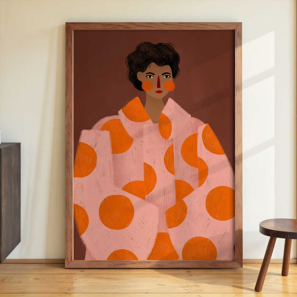 Woman With Orange Dots by Bea Müller