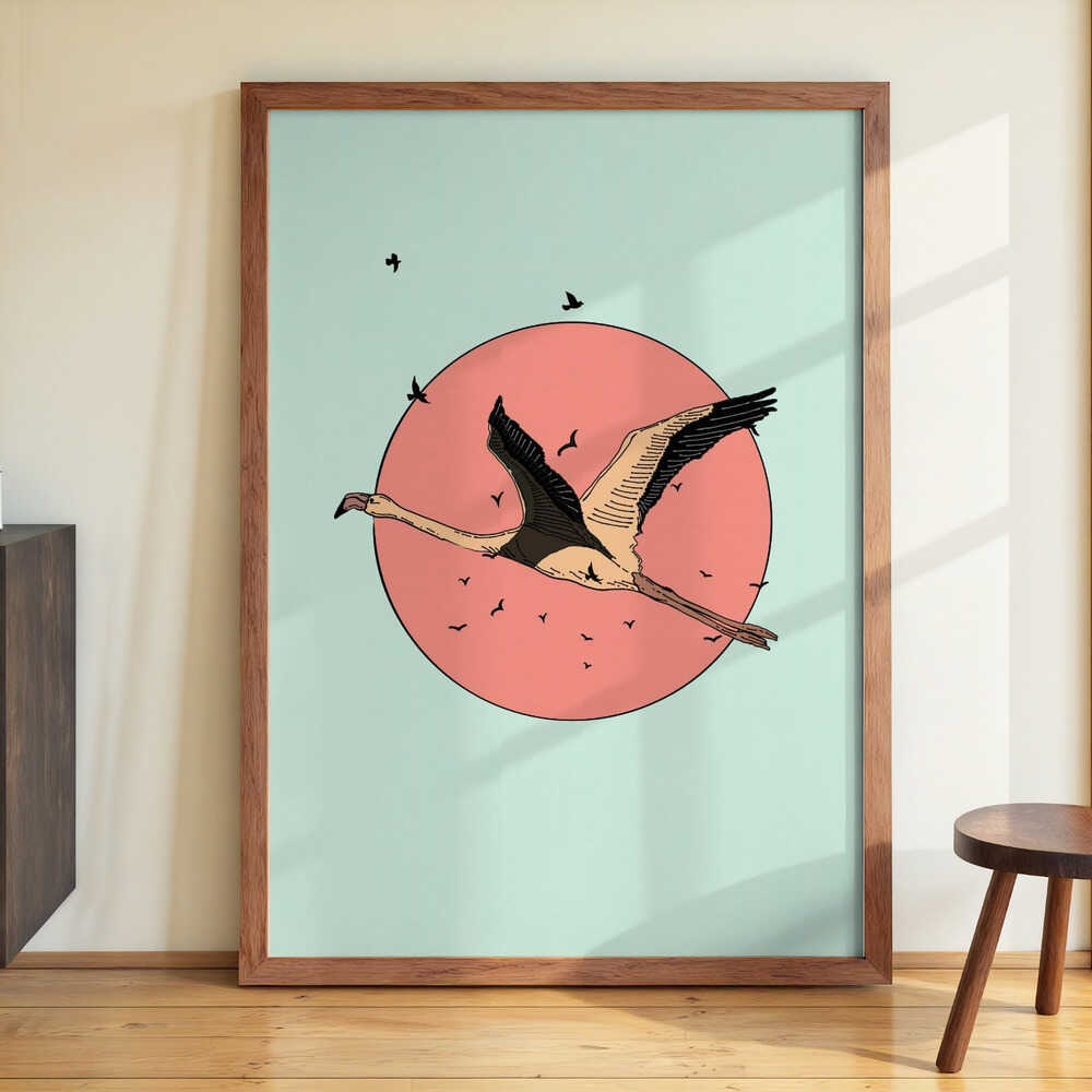 Flamingo In Flight by Nicholas