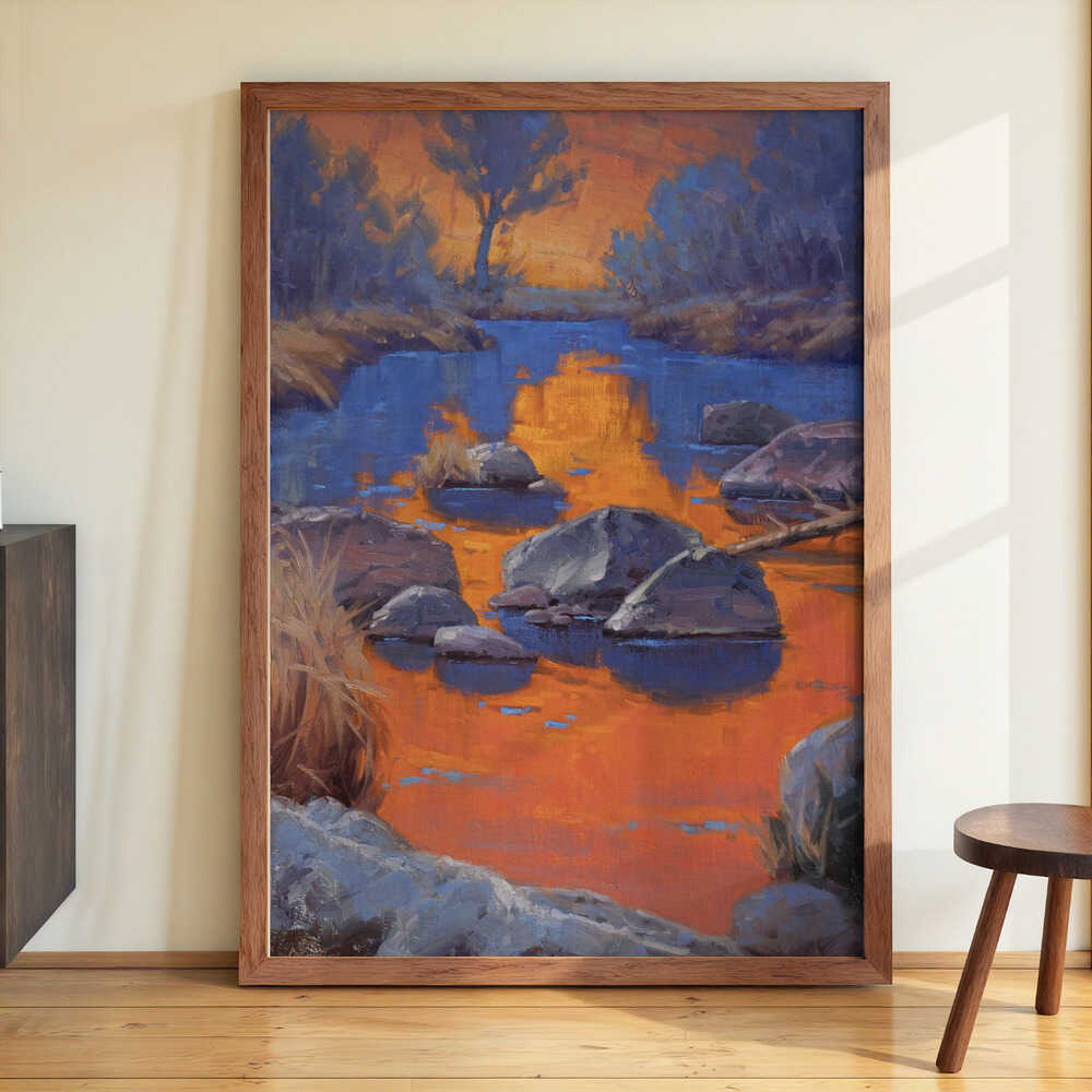 Sonnenuntergang über einem ruhigen Fluss von Cody DeLong