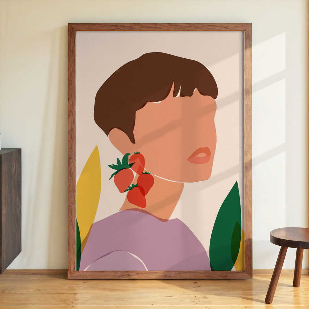 Abstract Strawberry Earrings by Kintsugi99