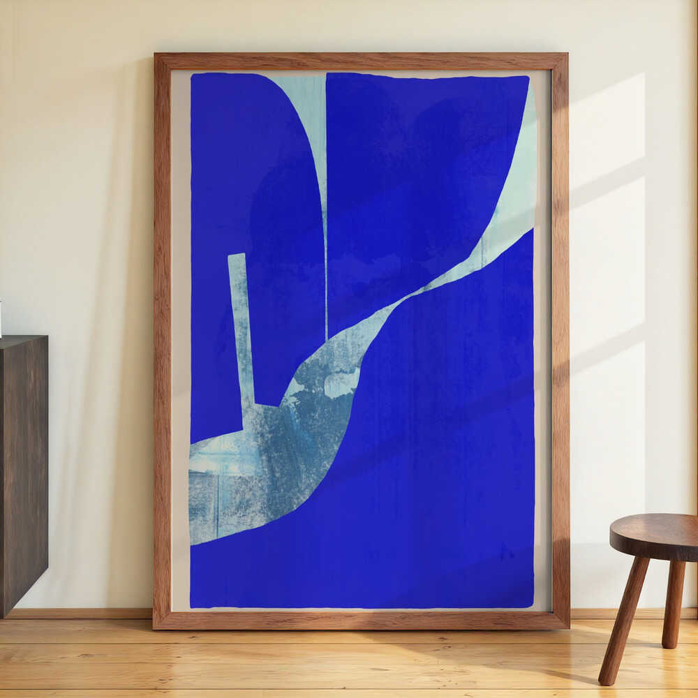 Blue Background With A Dynamic White Curve by cartissi