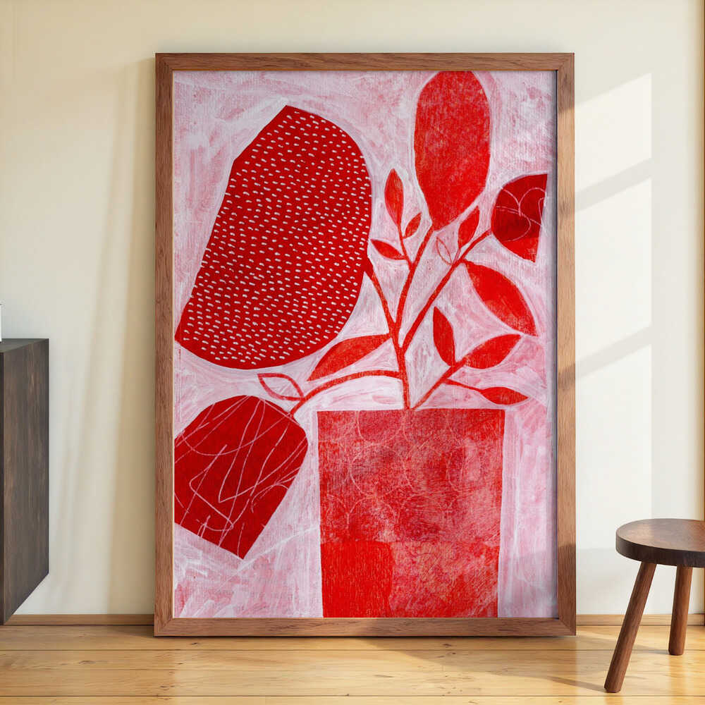 Rote Blumenvase von Susan Black