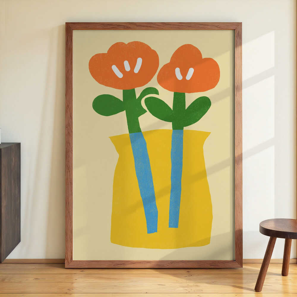 Two Stylized Orange Flowers by Little Dean