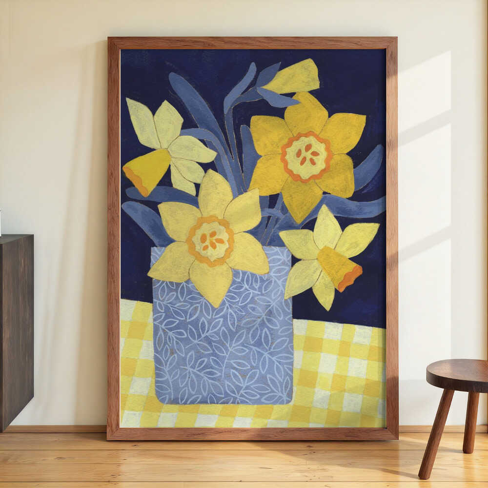 Daffodils With Yellow Gingham by Susan Black