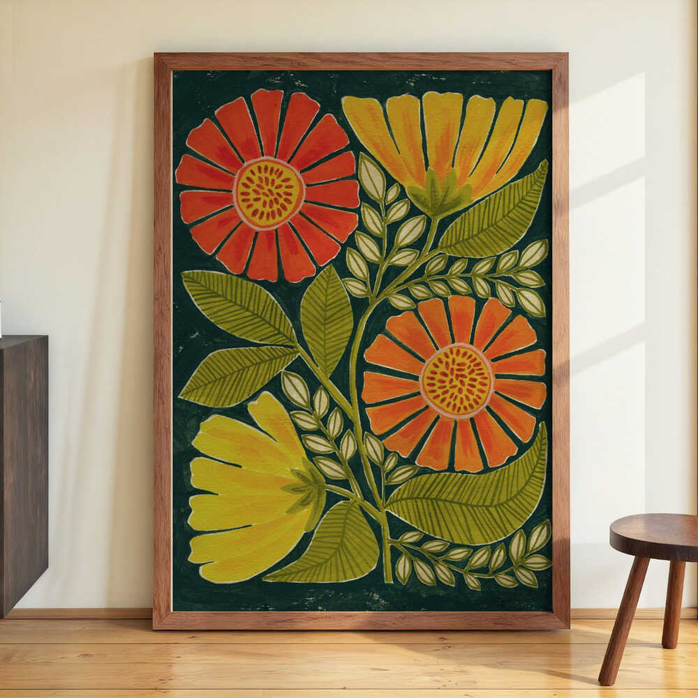 Vibrant Orange And Yellow Flowers by Susan Black