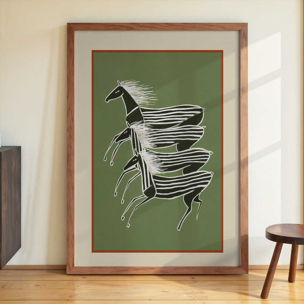 Horses In Stripes by City Art