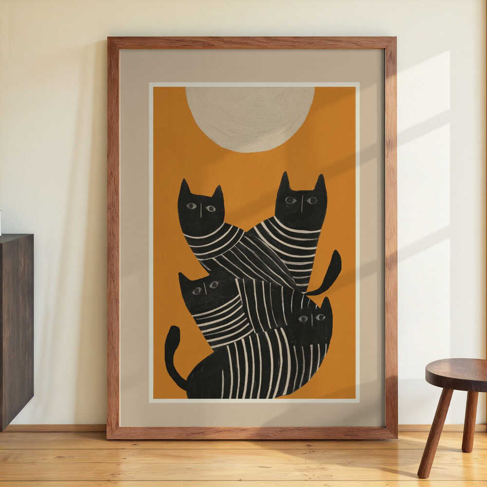 Abstract Black Cats by City Art