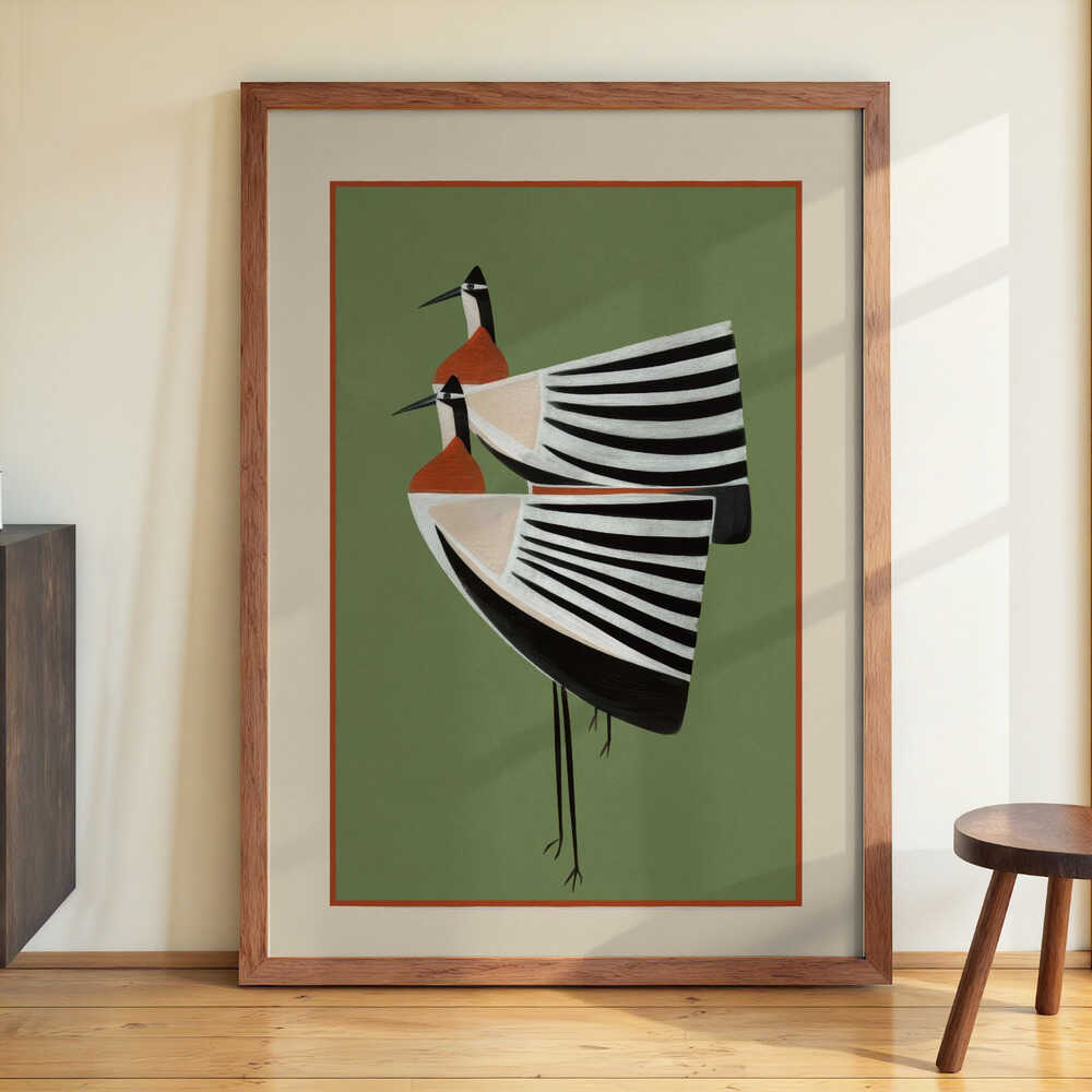 Striped Bird Pair by City Art