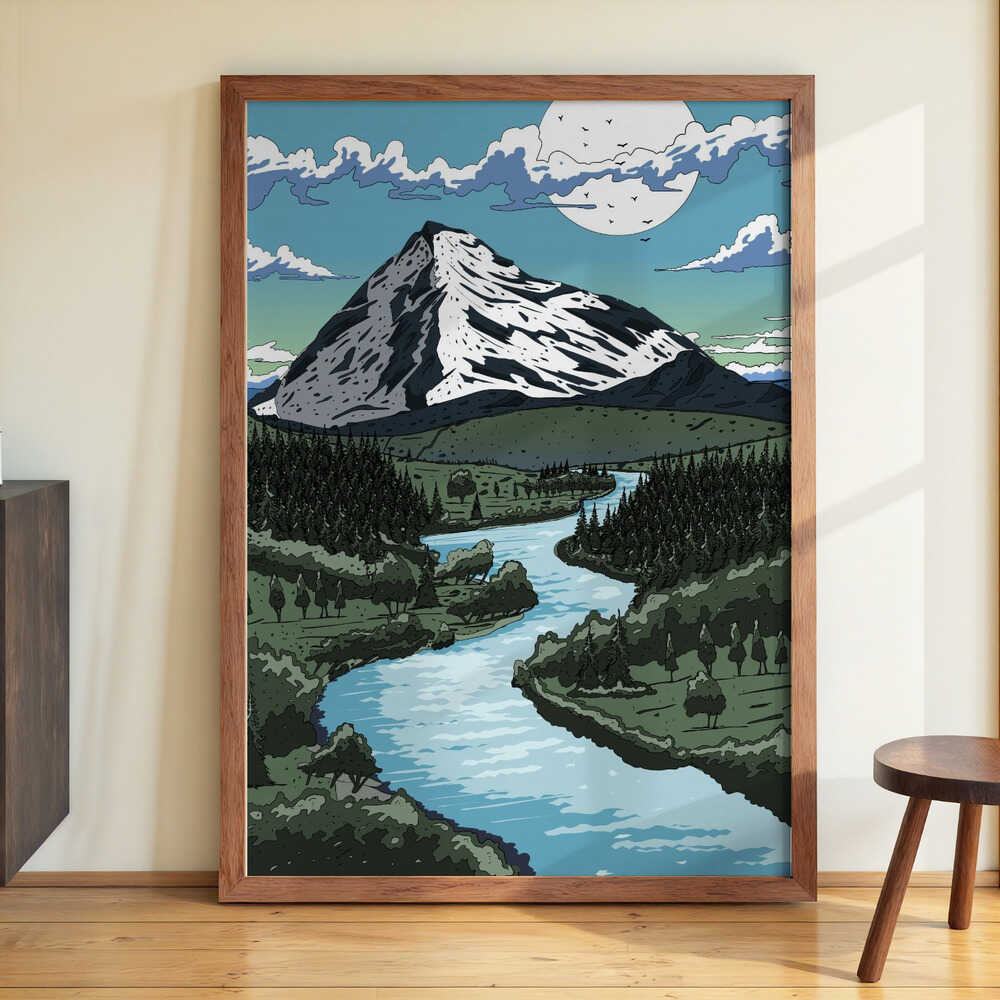 Bergkette und Fluss von Nicholas