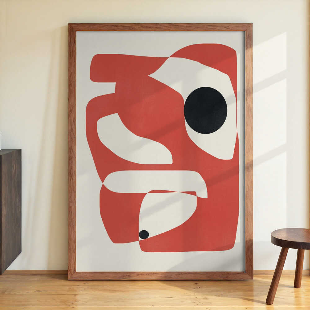 Abstract Geometric Composition -red by Little Dean