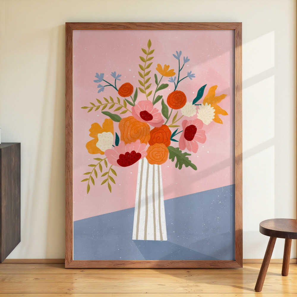 Linienvase mit Blumen von Bea Müller