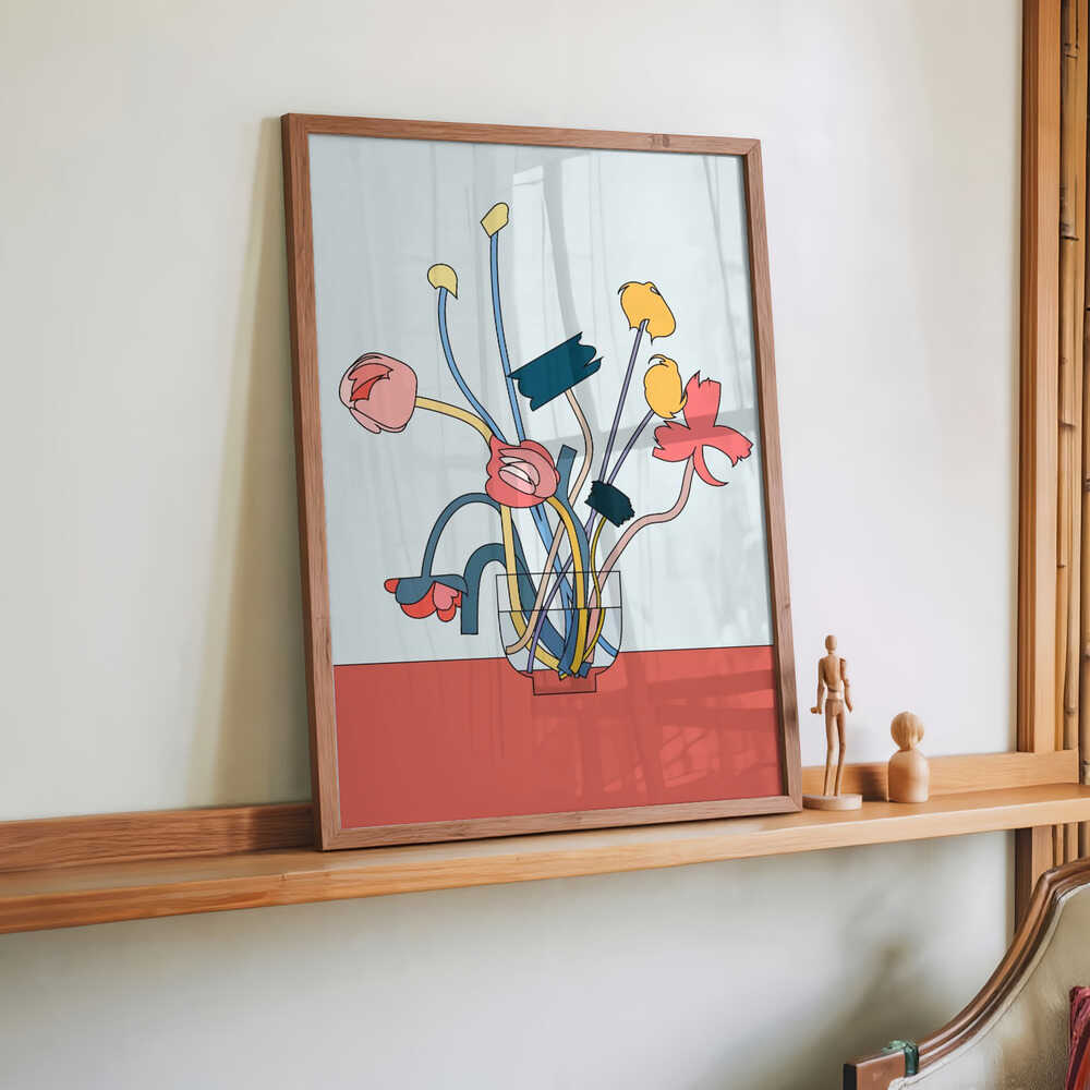 Flowers in a glass vase by NKTN