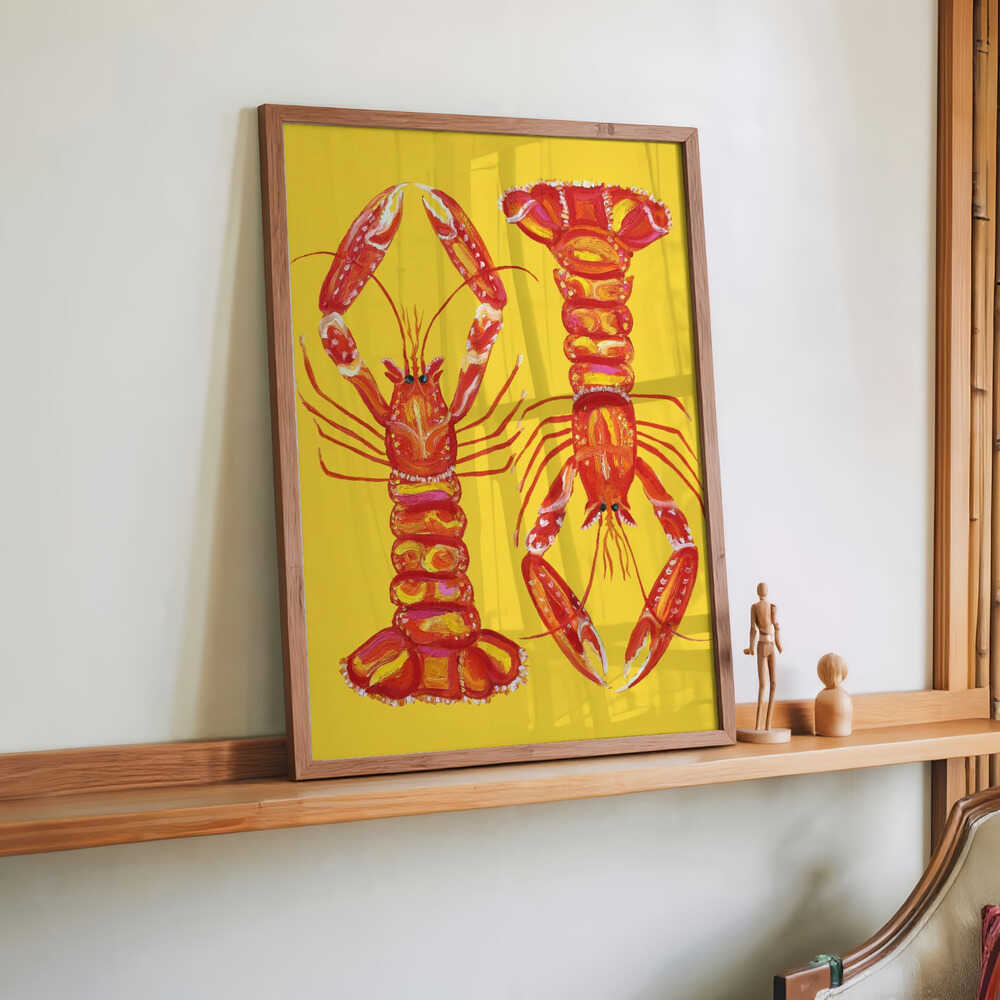 Langoustines On Yellow by Alice Straker