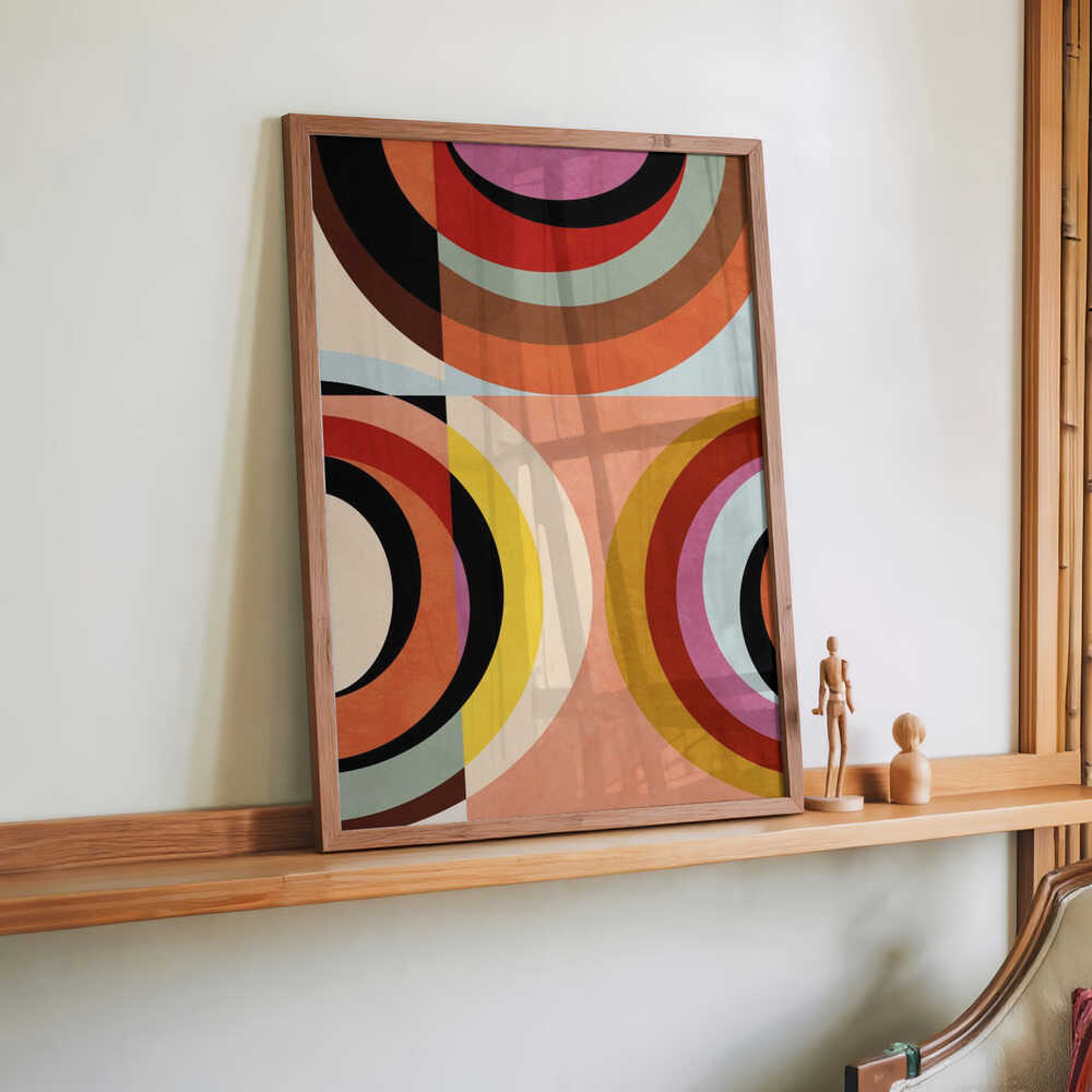 Warm Colors Bauhaus Geometry3 by Ana Rut Bre