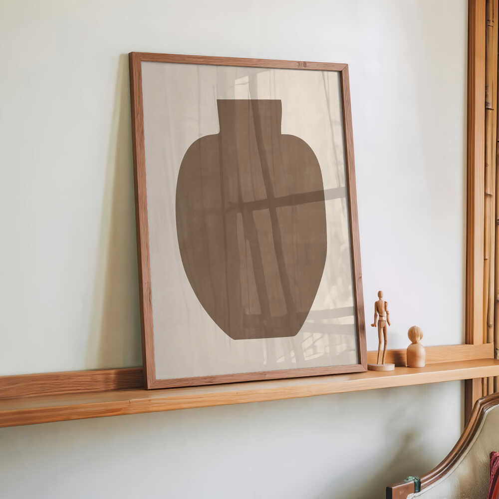 Brown Silhouette of a Vase by Elena Ristova