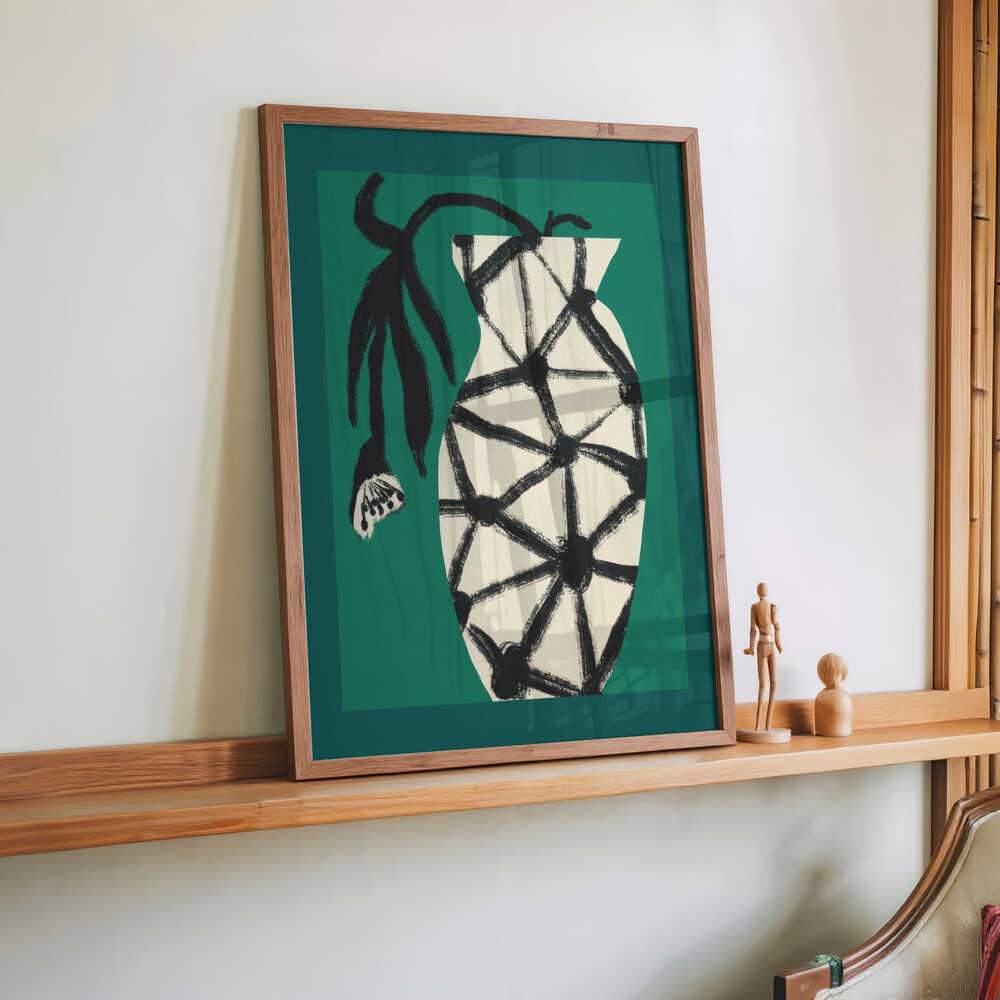 Hexagon Vase In Green by Little Dean