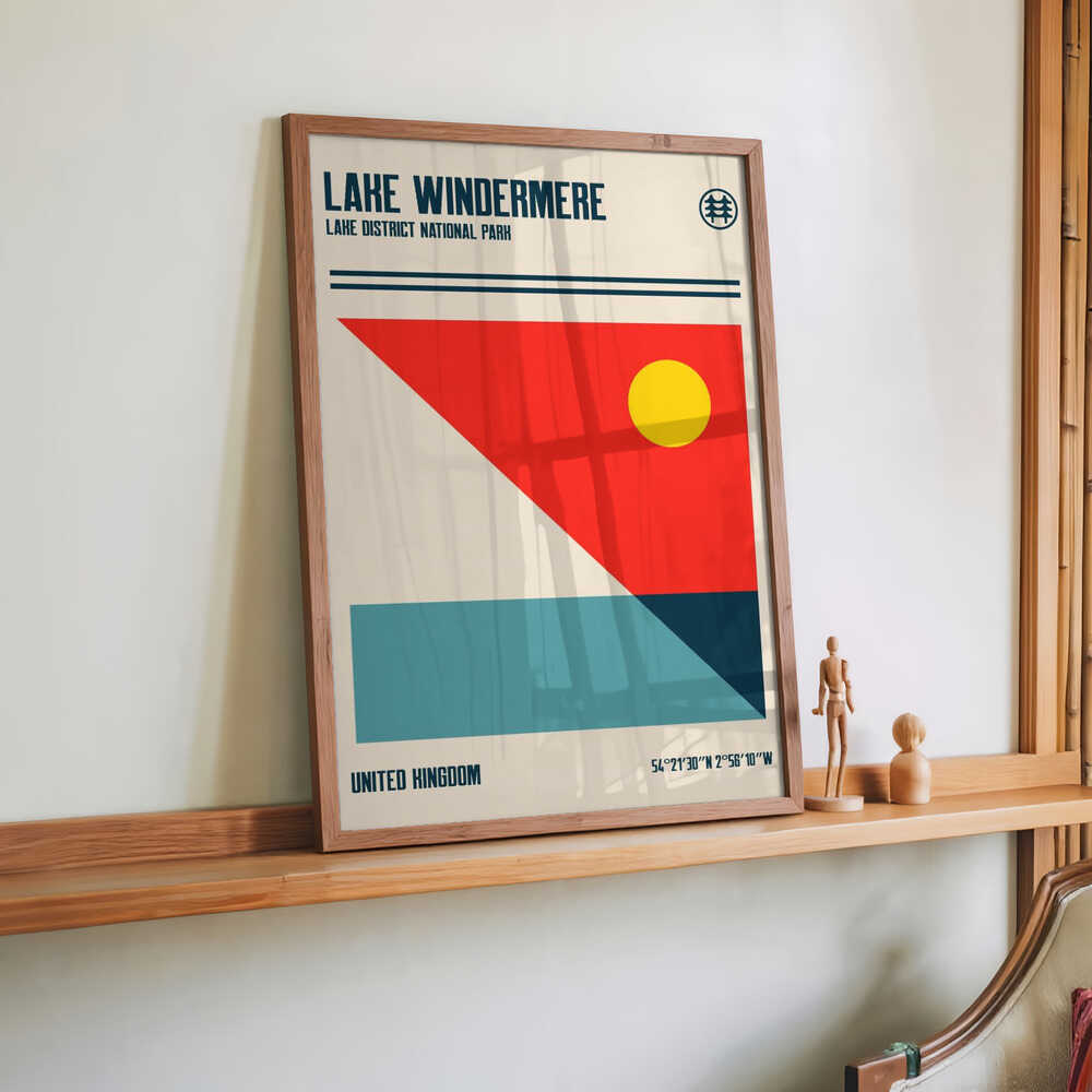 Lake Windermere Lake District National Park Travel Poster by Retrodrome