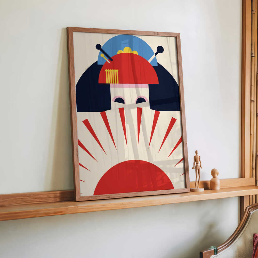 Geisha Girl Retro Minimalist Design by Retrodrome
