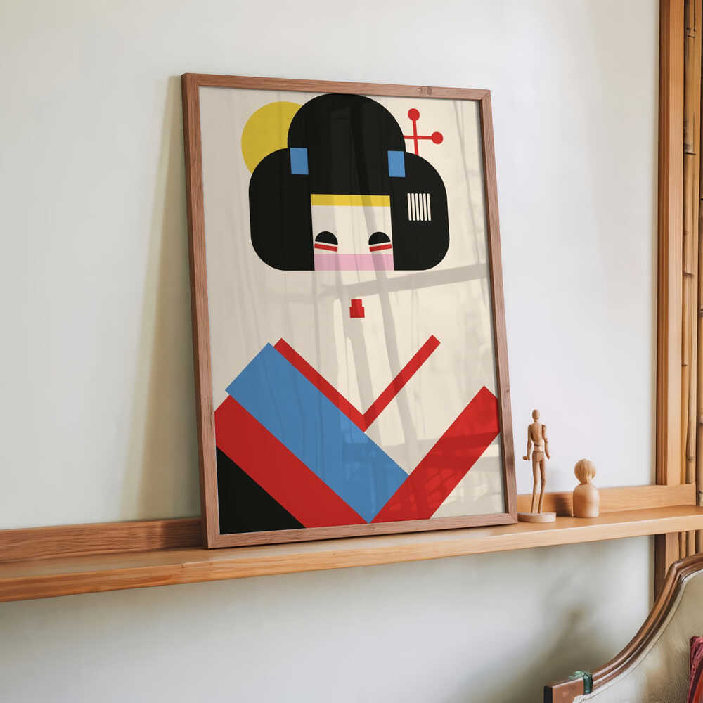 Geisha Girl Geometric Illustration by Retrodrome