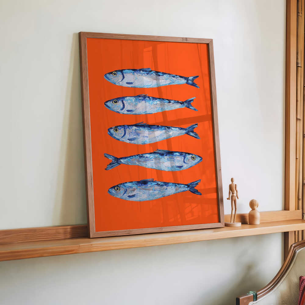 Sardinen auf Orange von Alice Straker