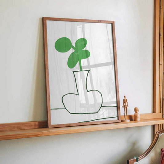 Stylized Green Plant With Round Leaves by Little Dean