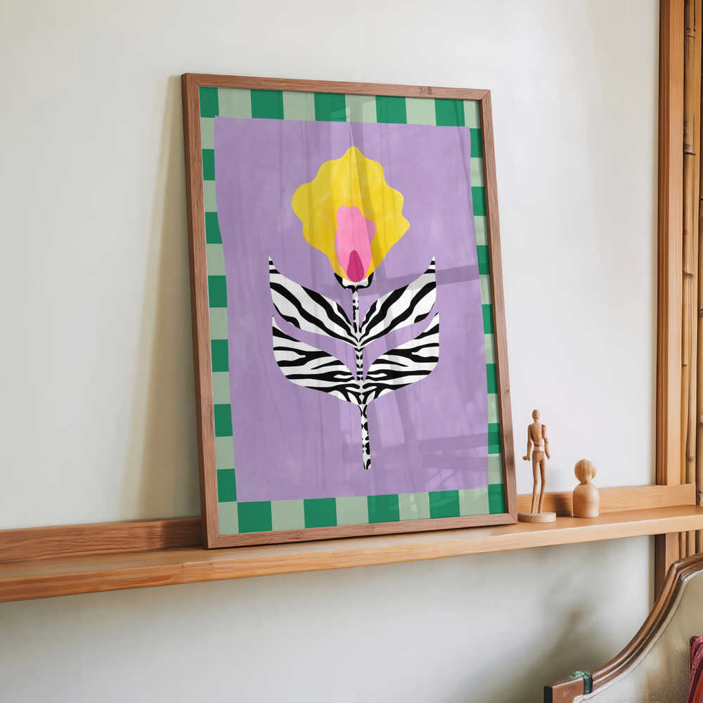 Flower with Zebra Patterned Leaves by Elena Ristova