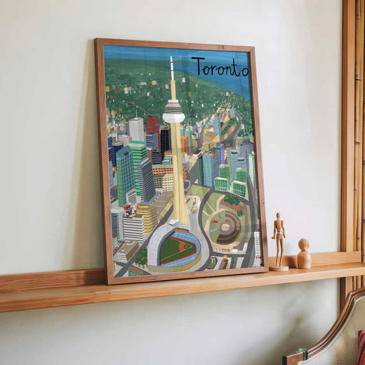 Toronto, Canada CN Tower with Rogers Stadium by Illustrator Carla Daly by Carla Daly