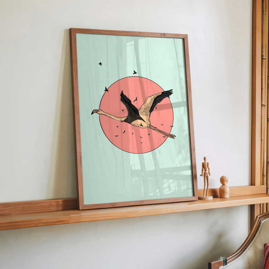 Flamingo In Flight by Nicholas