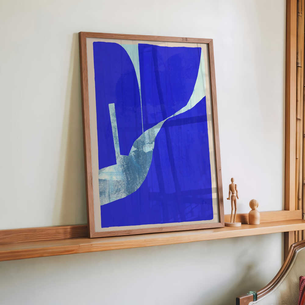 Blue Background With A Dynamic White Curve by cartissi