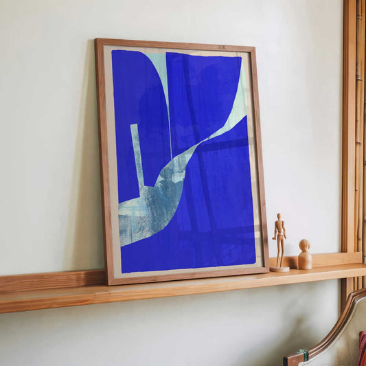 Blue Background With A Dynamic White Curve by cartissi