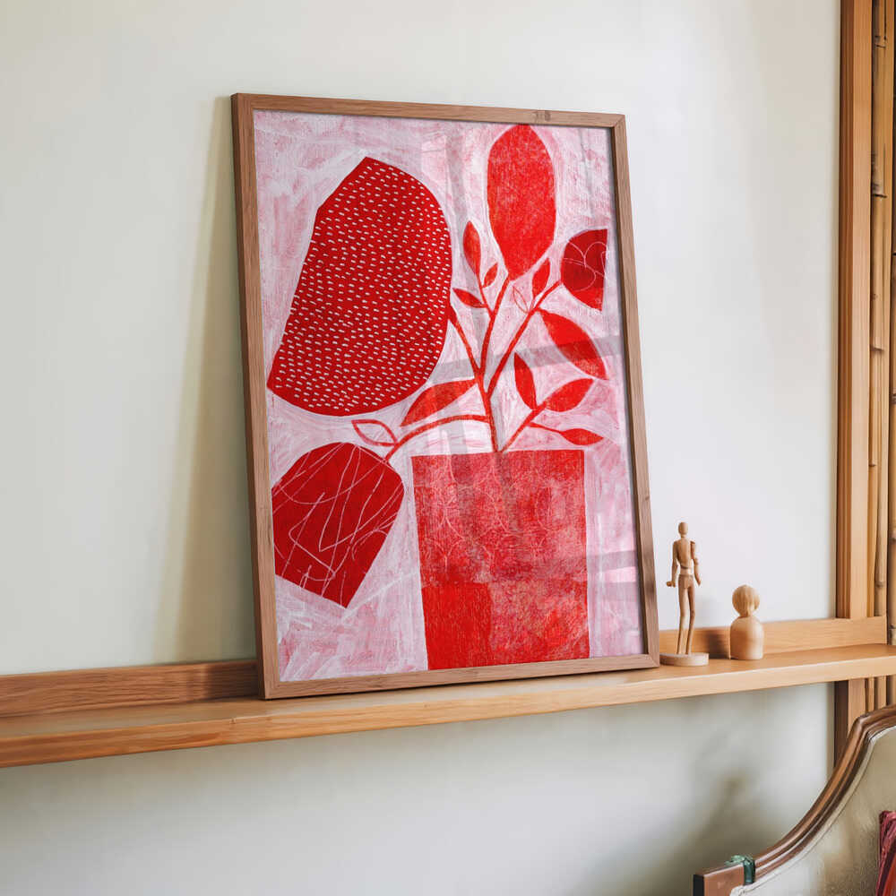 Rote Blumenvase von Susan Black