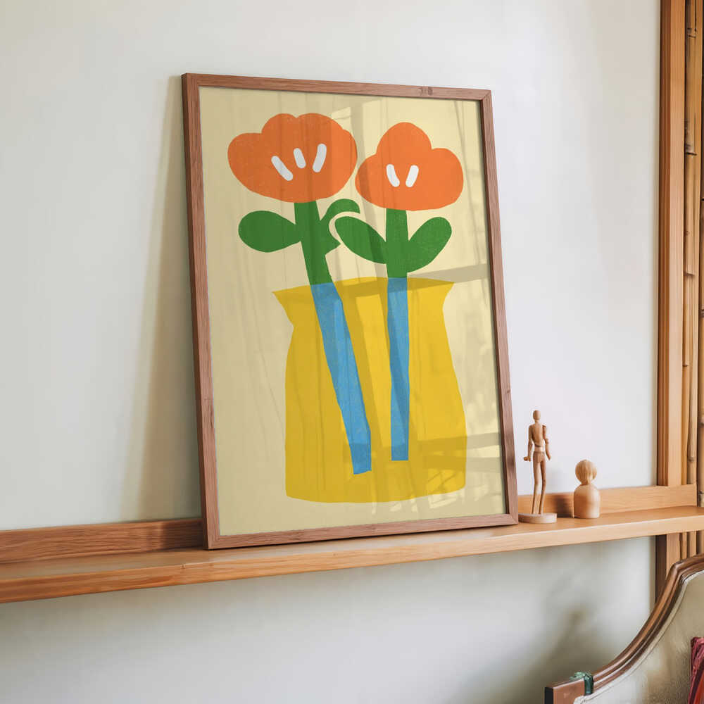 Two Stylized Orange Flowers by Little Dean