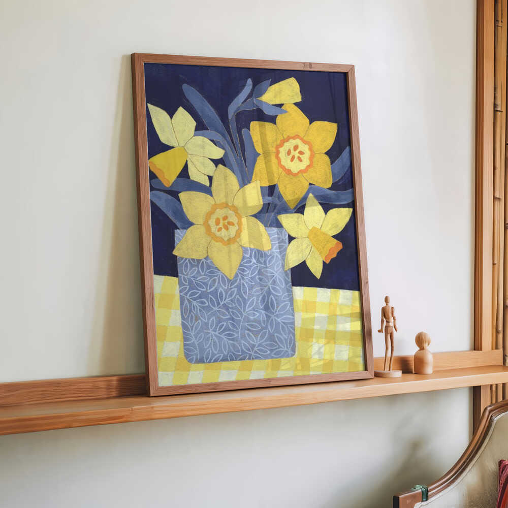 Daffodils With Yellow Gingham by Susan Black