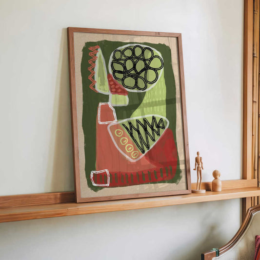 Abstract green and red by Sharyn Bursic